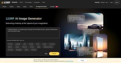 Приложение искусственного интеллекта 123RF