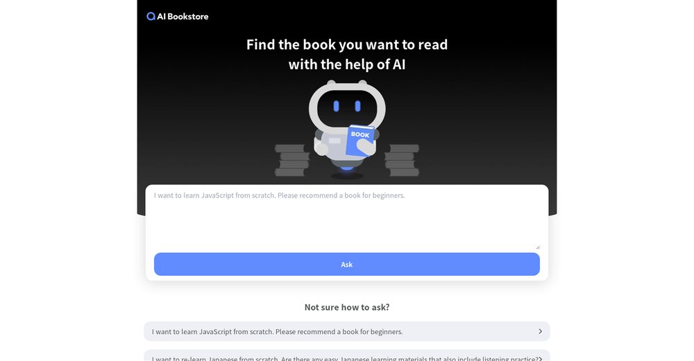 Приложение искусственного интеллекта AI Bookstore