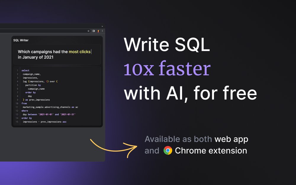 AI Data Sidekick - пишите sql, документацию и многое другое с помощью мощных рецептов ии