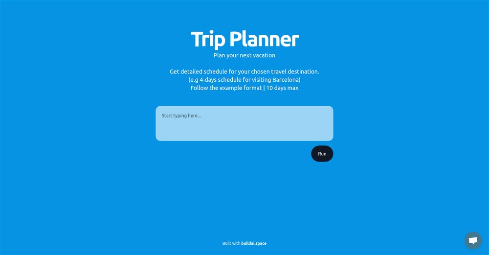 Приложение искусственного интеллекта AI Trip Planner