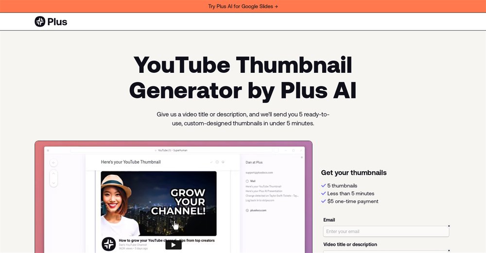 Приложение искусственного интеллекта AI YouTube Thumbnails