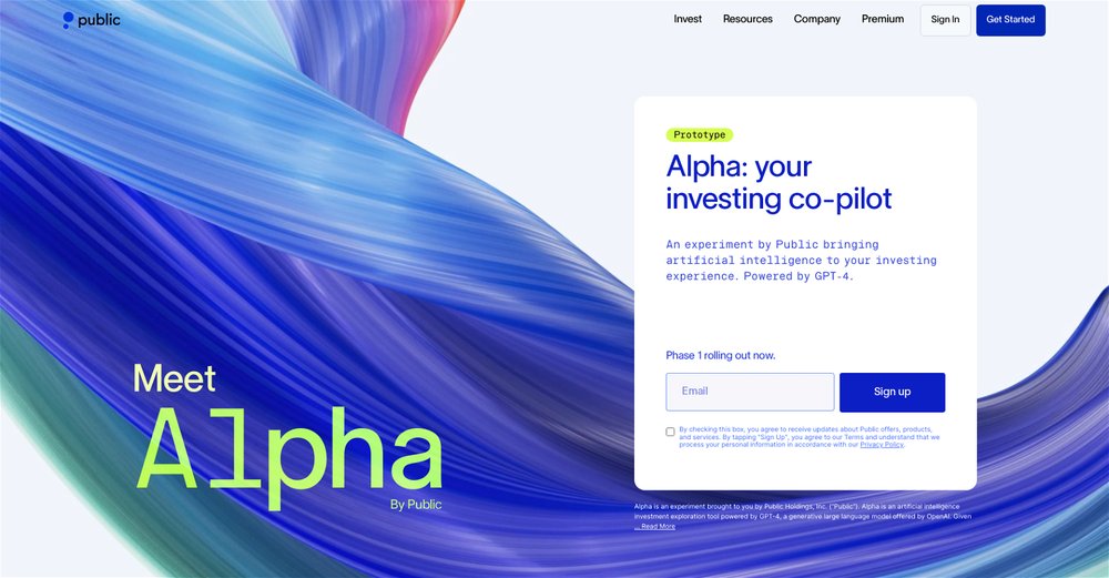 Приложение искусственного интеллекта Alpha by Public