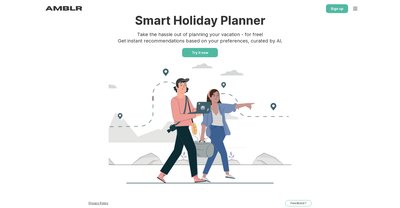 Приложение искусственного интеллекта AMBLR - AI Travel Planner