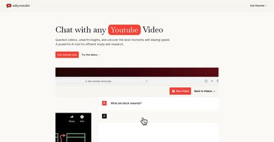 Приложение искусственного интеллекта Ask Youtube