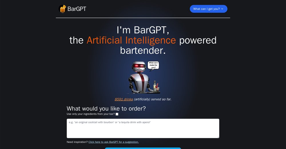Приложение искусственного интеллекта BarGPT