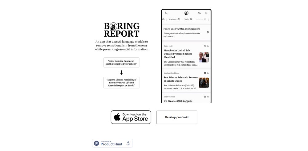 Приложение искусственного интеллекта Boring Report
