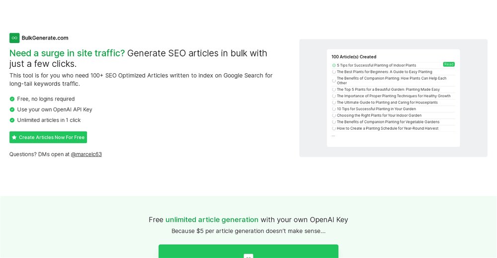 Приложение искусственного интеллекта BulkGenerate