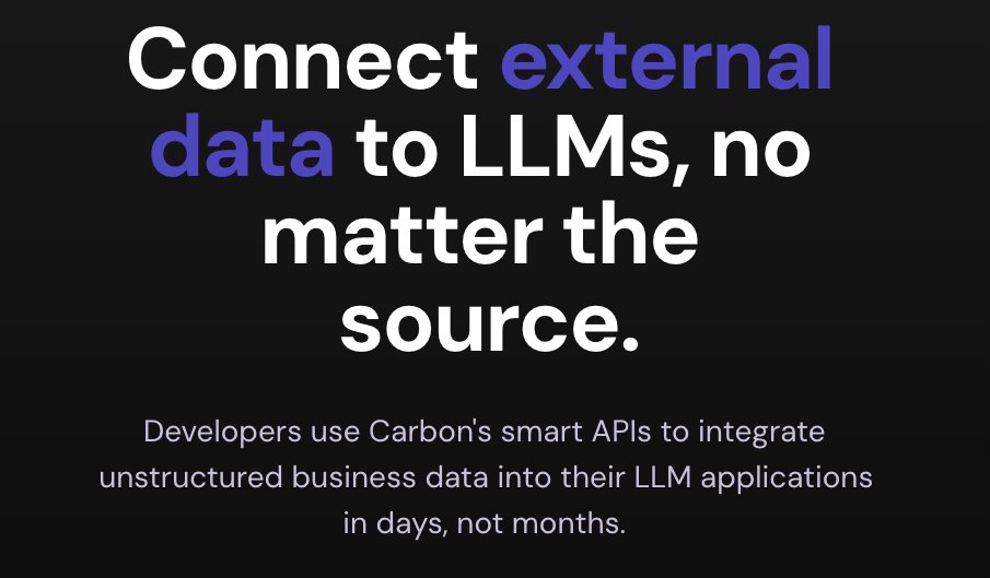 Carbon - унифицированный api для подключения источников данных и управления ими для разработки приложений и искусственного интеллекта.