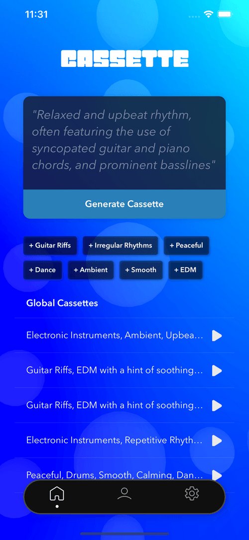 Cassette AI - приложение для создания музыки, позволяющее создавать собственные бесплатные музыкальные треки.