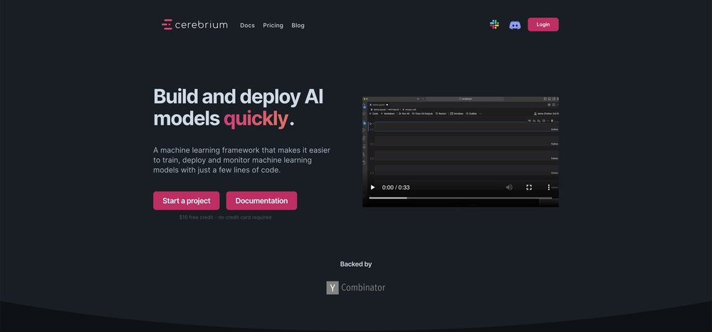 Cerebrium - инструмент для обучения, развертывания и мониторинга моделей машинного обучения.