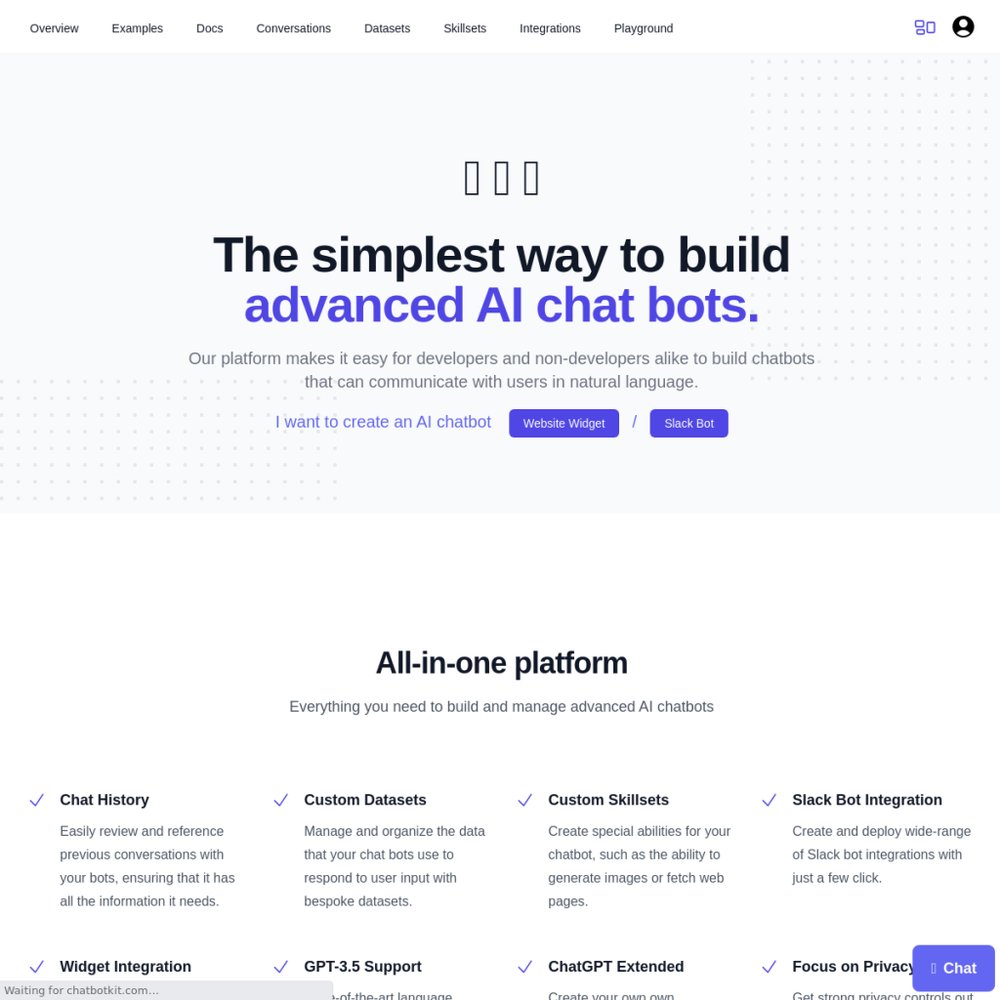 ChatBotKit - платформа для чат-ботов с искусственным интеллектом