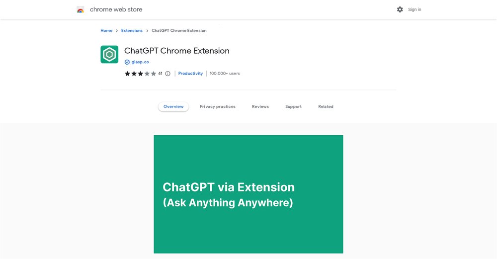 Приложение искусственного интеллекта ChatGPT Chrome Extension