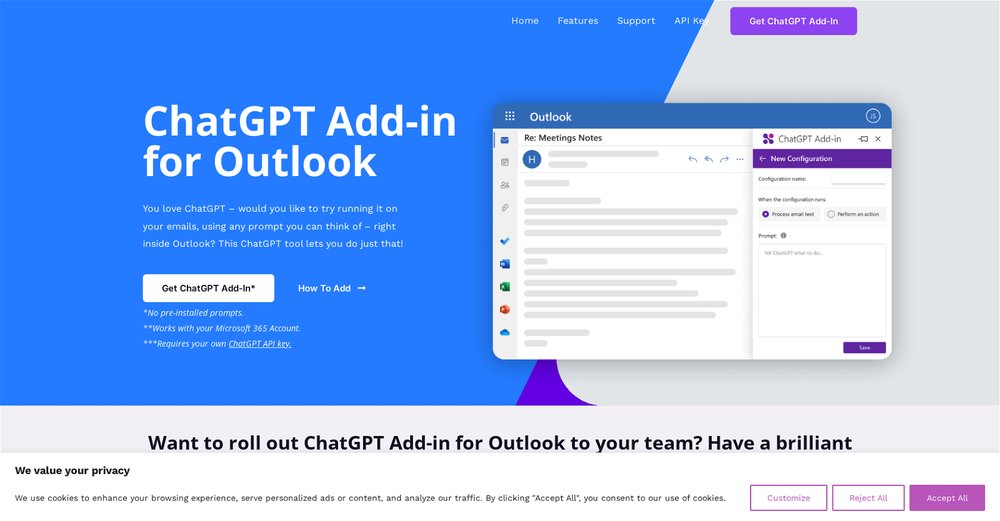 Приложение искусственного интеллекта ChatGPT Outlook Plugin