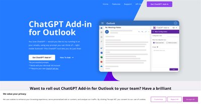 Приложение искусственного интеллекта ChatGPT Outlook Plugin