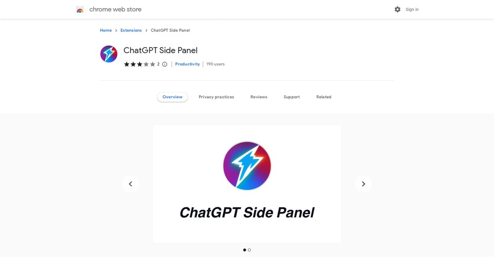 Приложение искусственного интеллекта ChatGPT Side Panel