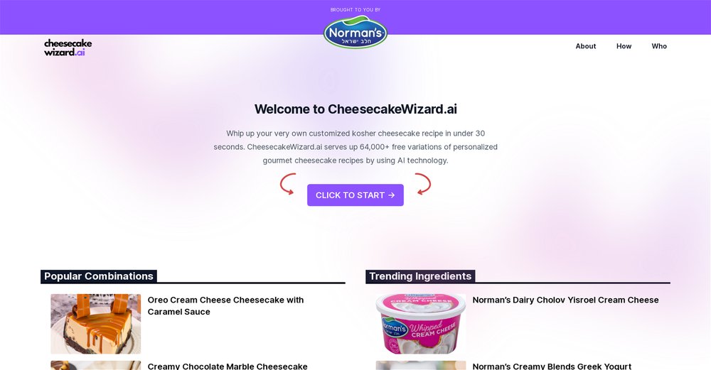 Приложение искусственного интеллекта Cheesecakewizard