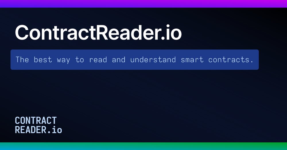 ContractReader.io - инструмент для чтения, понимания и взаимодействия со смарт-контрактами ethereum в основной сети.