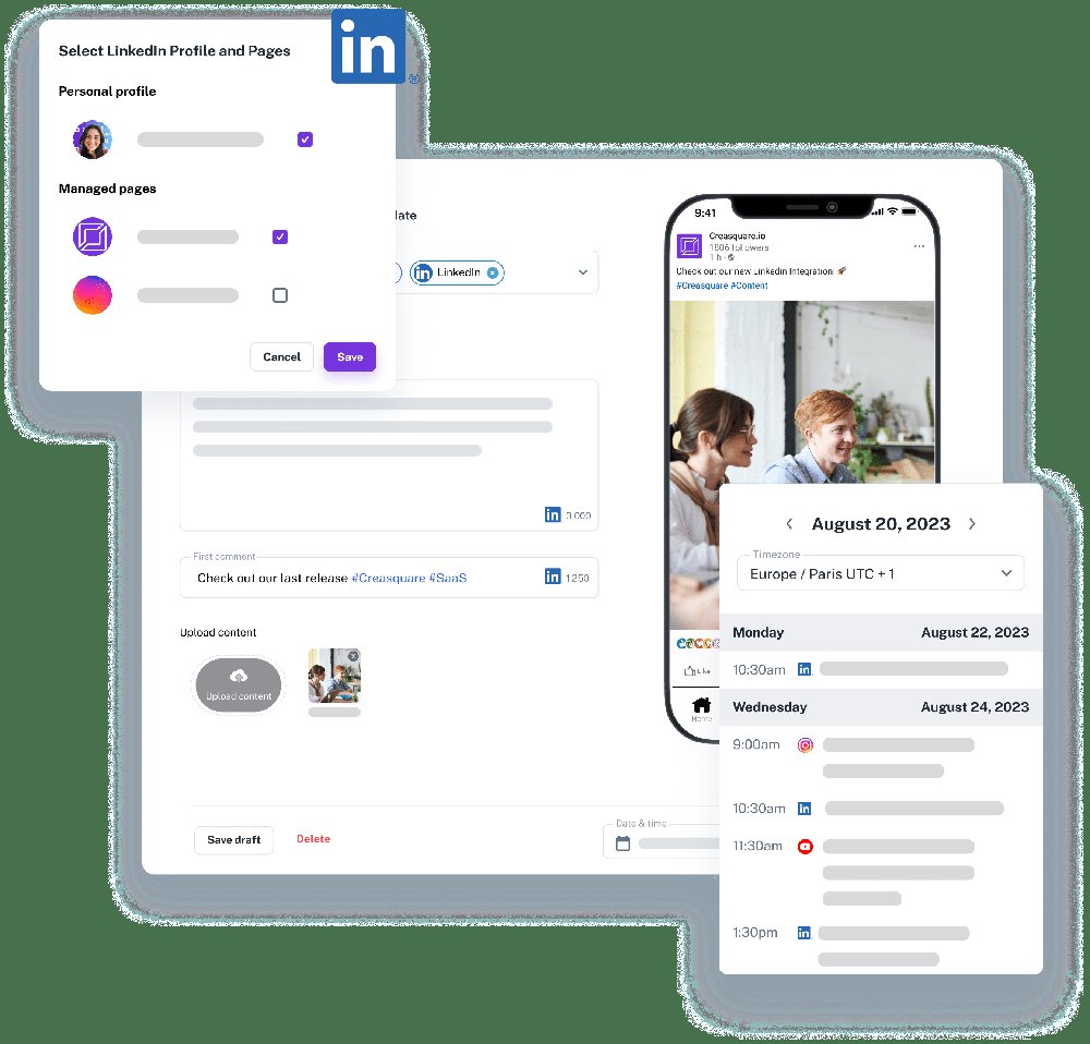 Creasquare - платформа для создания и планирования контента в социальных сетях.