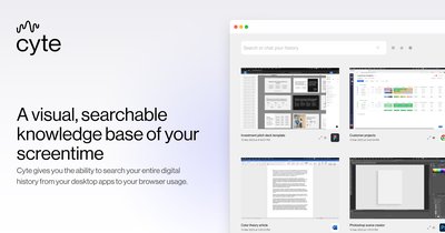 Cyte - mycyte — это частная, безопасная база знаний с открытым исходным кодом, которая помогает вам отслеживать и искать свою цифровую историю.