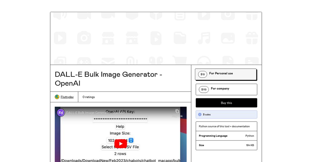 Приложение искусственного интеллекта DALL-E Bulk Image Generator