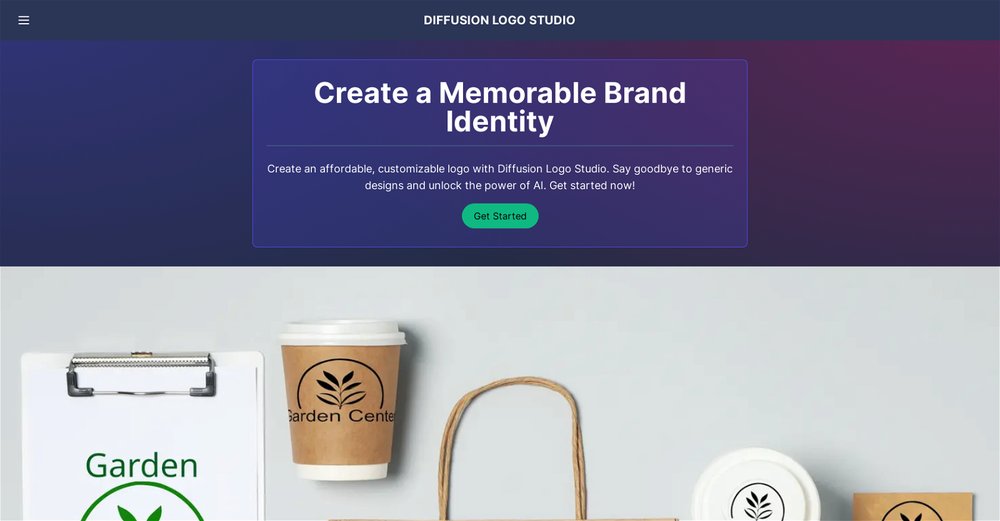 Приложение искусственного интеллекта Diffusion Logo Studio