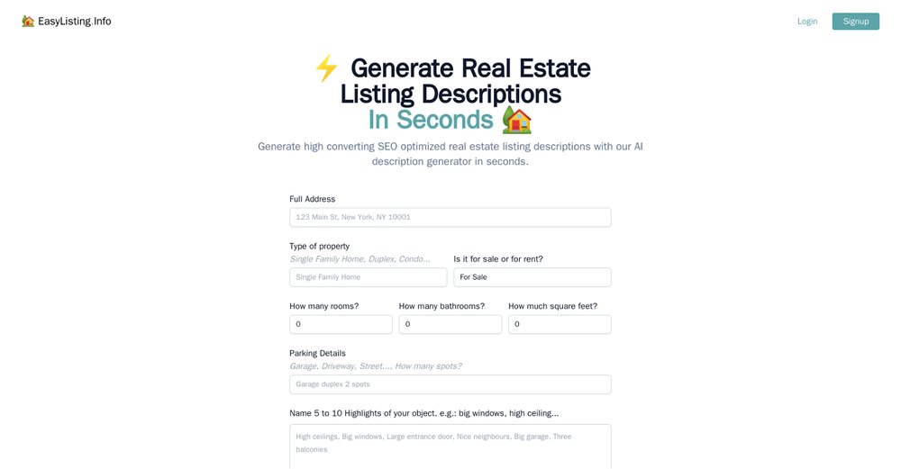 Приложение искусственного интеллекта Easylisting