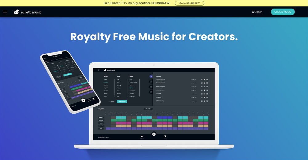 Приложение искусственного интеллекта Ecrett Music