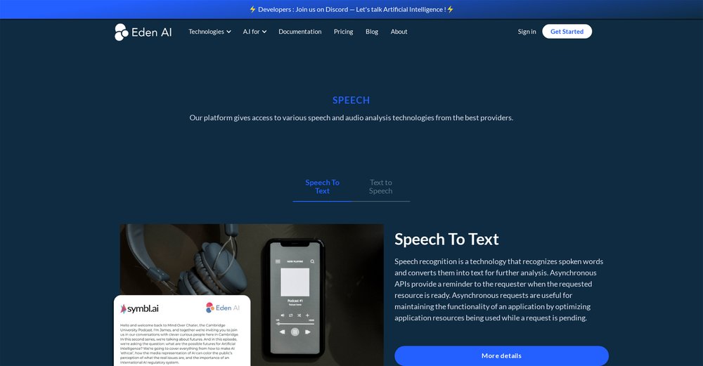 Приложение искусственного интеллекта Eden AI