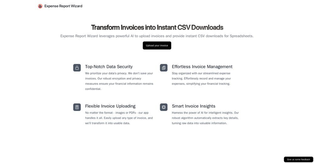 Приложение искусственного интеллекта Expense Report Wizard