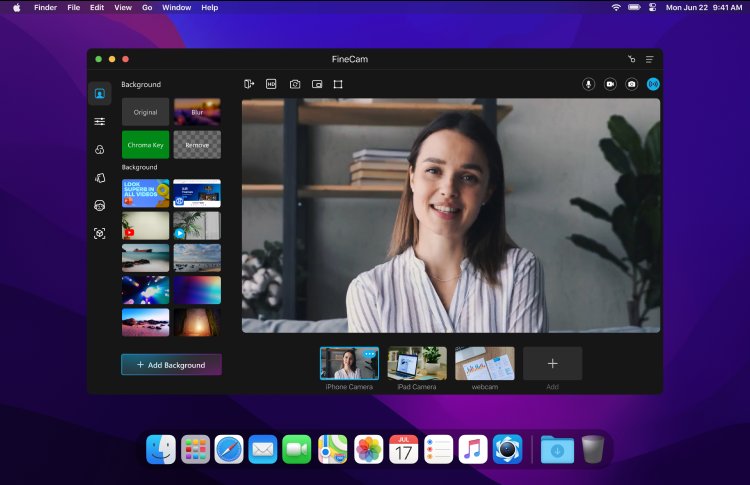FineCam - виртуальная камера для удаленных встреч с эффектами и шаблонами