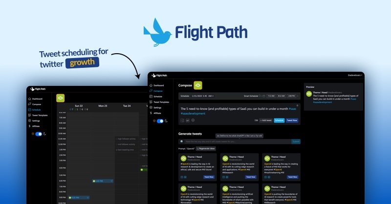 Flight Path - инструмент для роста и управления twitter с помощью ии