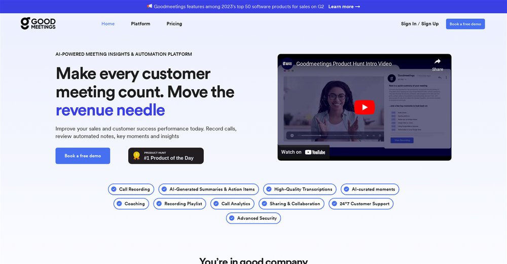 Приложение искусственного интеллекта Goodmeetings