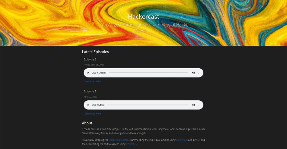 Приложение искусственного интеллекта Hackercast