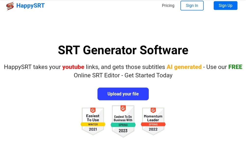 HappySRT - инструмент для создания субтитров и редактирования srt.