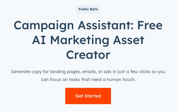 HubSpot Campaign Assistant - инструмент для создания маркетинговой копии для различных платформ