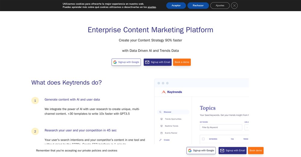 Приложение искусственного интеллекта Keytrends