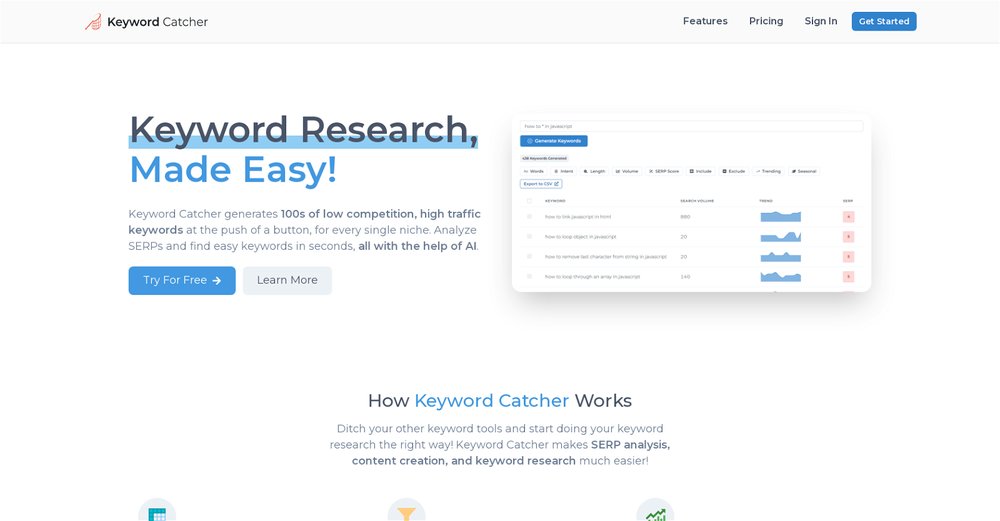 Приложение искусственного интеллекта Keyword Catcher