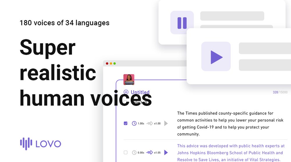 LOVO AI - платформа для озвучивания и преобразования текста в речь с помощью ии