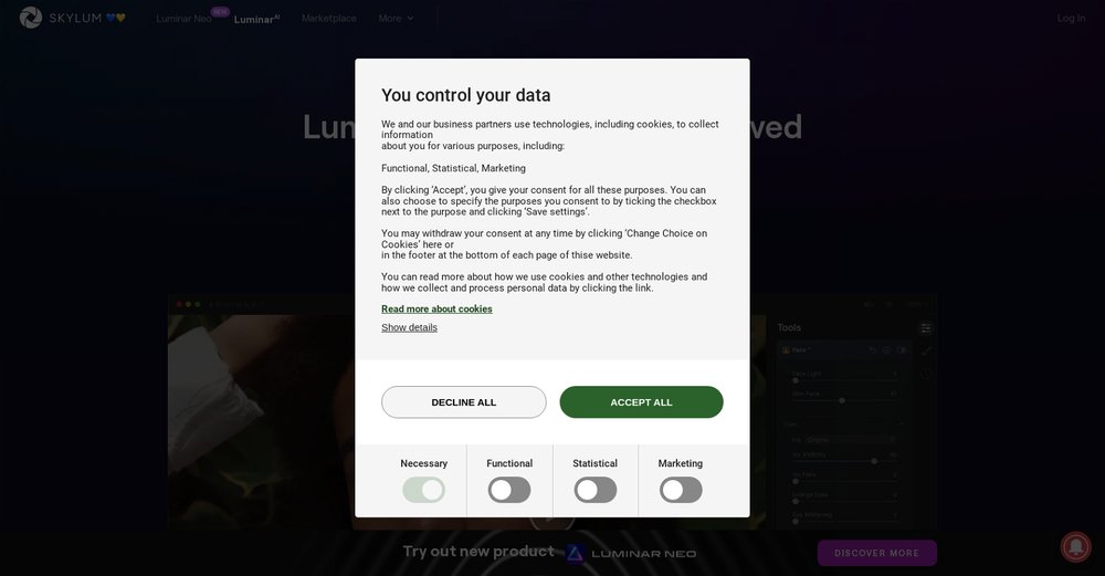 Приложение искусственного интеллекта Luminar AI