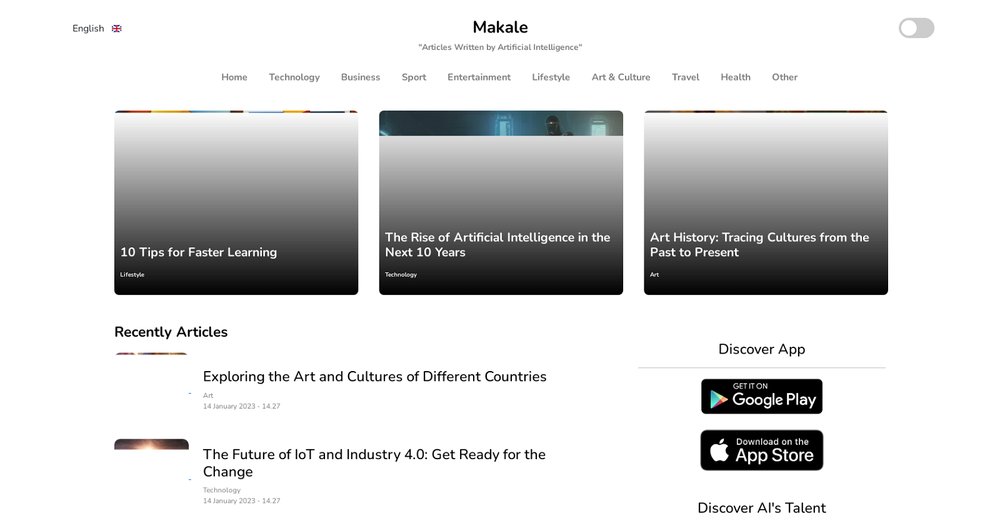 Приложение искусственного интеллекта Makale