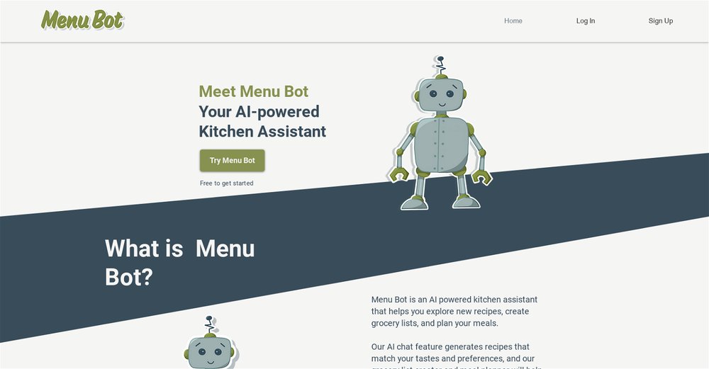 Приложение искусственного интеллекта Menubot