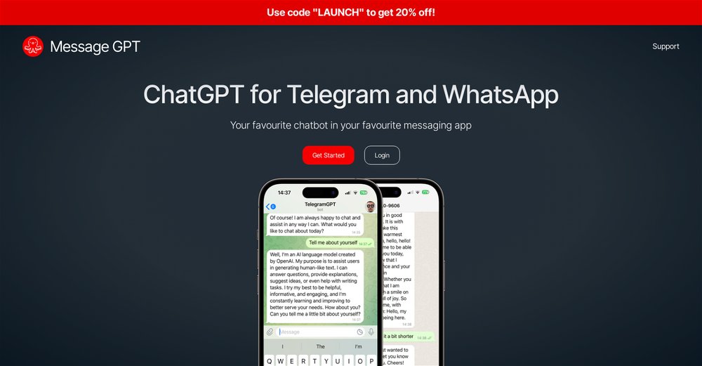 Приложение искусственного интеллекта MessageGPT