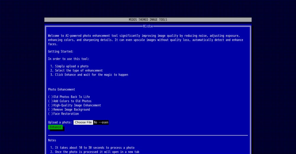 Приложение искусственного интеллекта MSDOS image tools