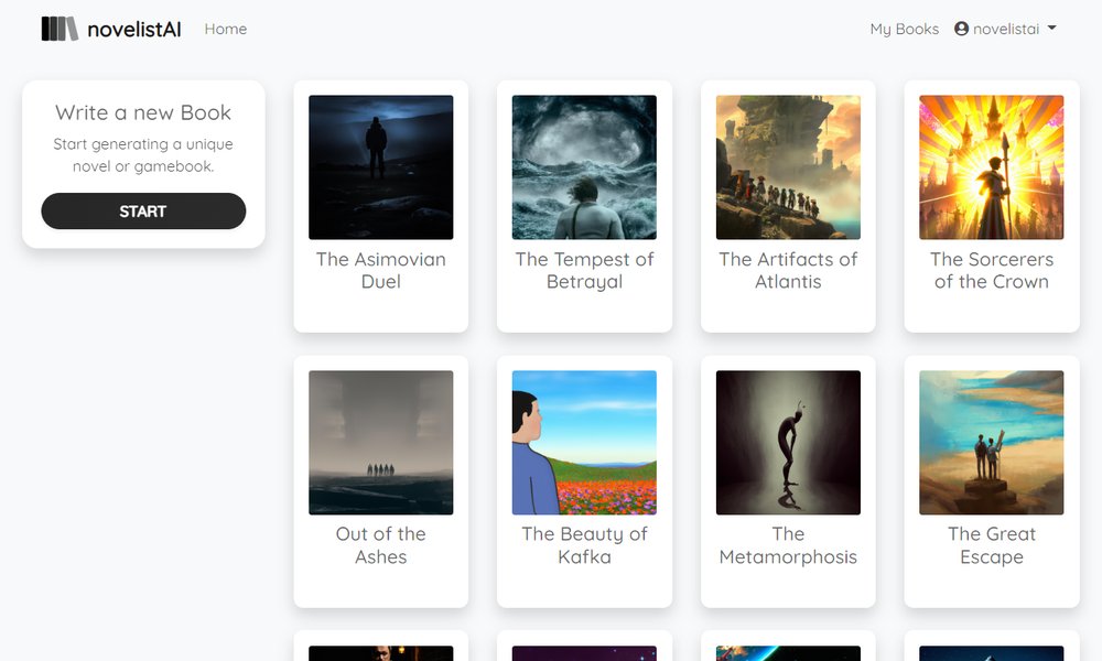 novelistAI - платформа для написания историй для создания персонализированных историй и интерактивных книг.