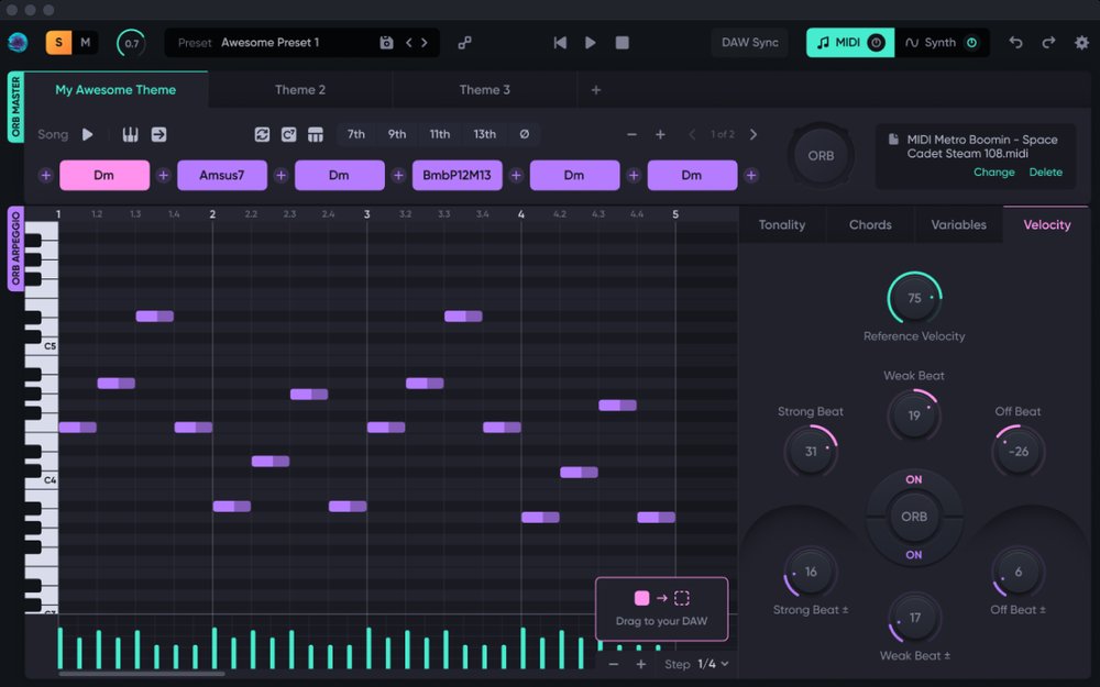 Orb Producer - плагины на основе искусственного интеллекта для создания неограниченного количества музыкальных паттернов