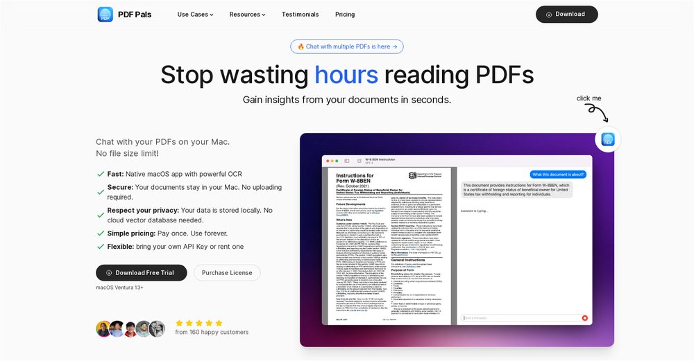 Приложение искусственного интеллекта PDF Pals — ChatPDF on Mac