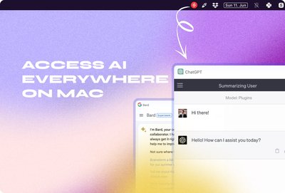 Peek AI - приложение строки меню mac для взаимодействия с чат-ботами ai без ключа api.