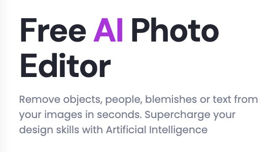 Photo Editor AI - фоторедактор с искусственным интеллектом для удаления объектов и людей с изображений.