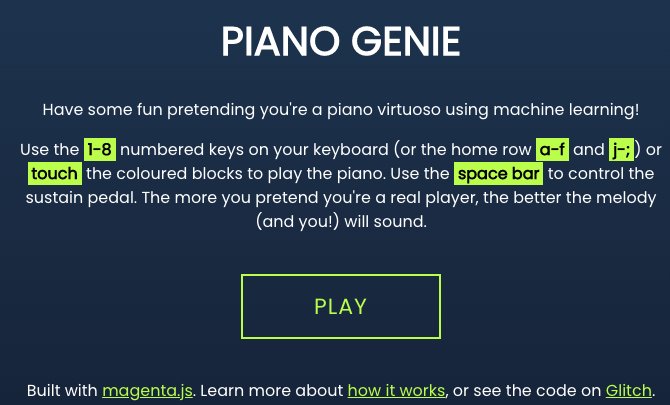 Piano Genie - инструмент, который позволяет вам играть на пианино на клавиатуре или телефоне