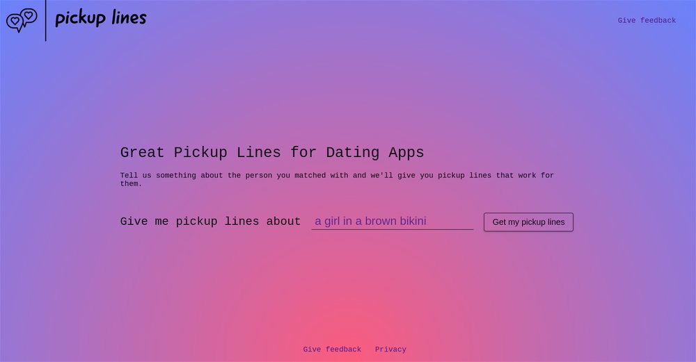 Приложение искусственного интеллекта Pickup-lines